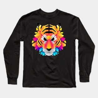 Cutout Tiger Face Long Sleeve T-Shirt